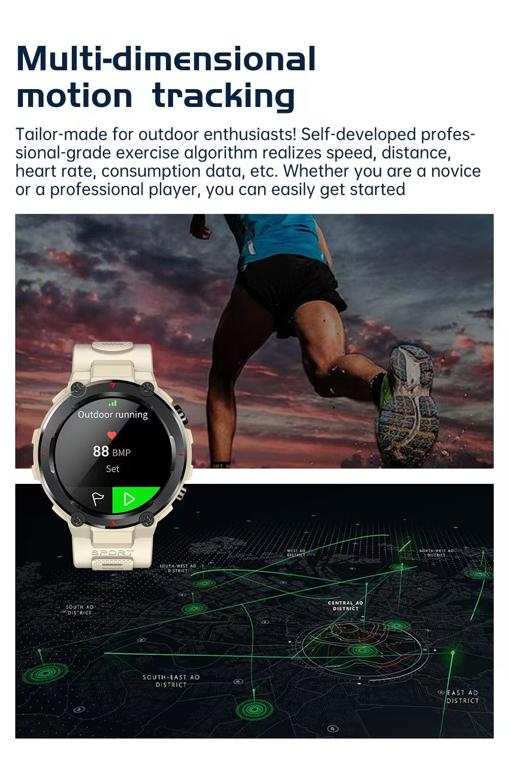G18 Fitness Tracker Smartwatch 1.32 Inch Screen Waterproof Sports Smartwatch With BT Calling