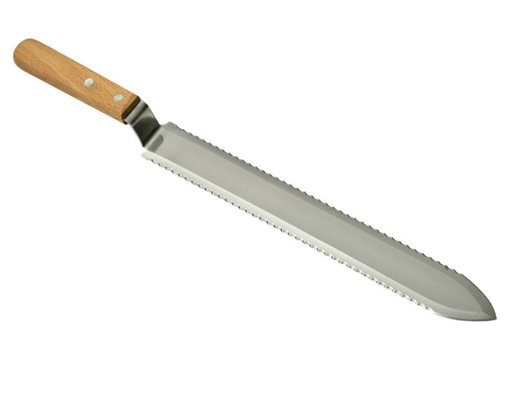 Stainless Steel Double Serrated Uncapping Knife with Wooden Handle for Honey Uncapping