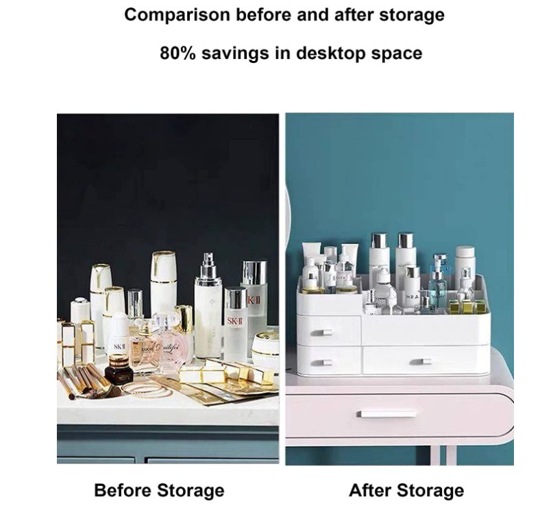 Large Plastic Desktop Lipstick Storage Box Cosmetic Makeup Organiser