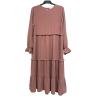Buy cheap Round Neck Ladies Plus Size Long Sleeve Dresses / Womens Flounce Summer Clothes from wholesalers