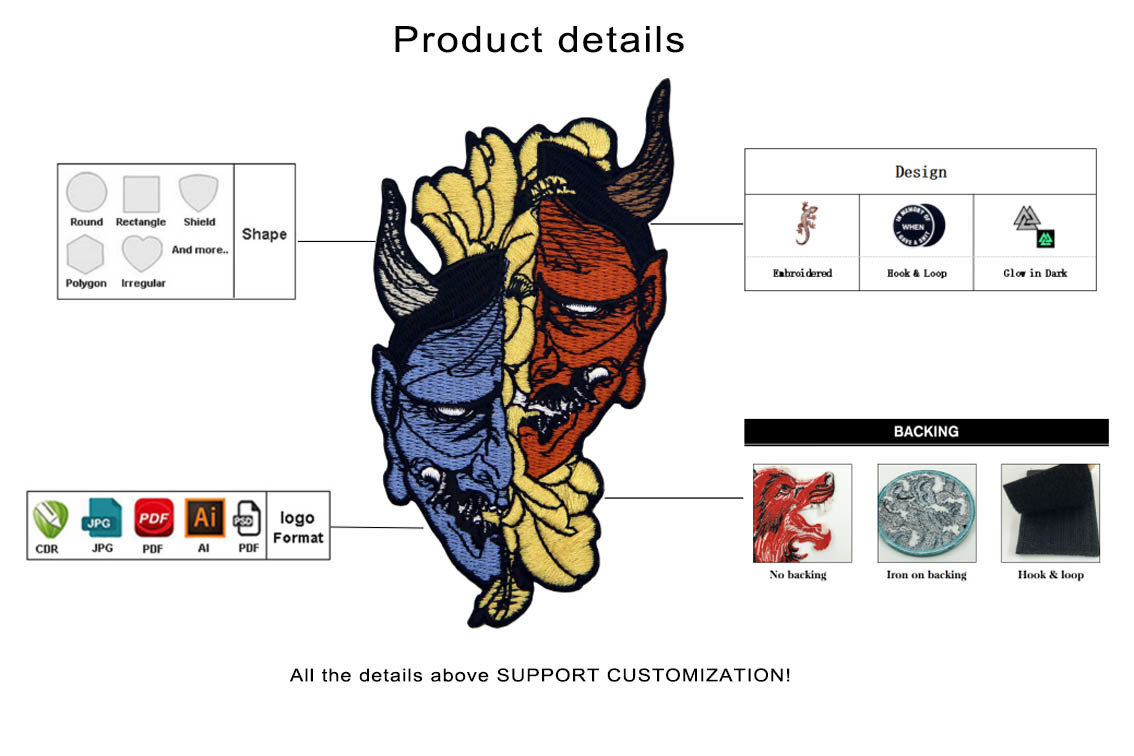 Medusa 3D 10cm Custom Embroider Patch Embroidery Patches For Jackets