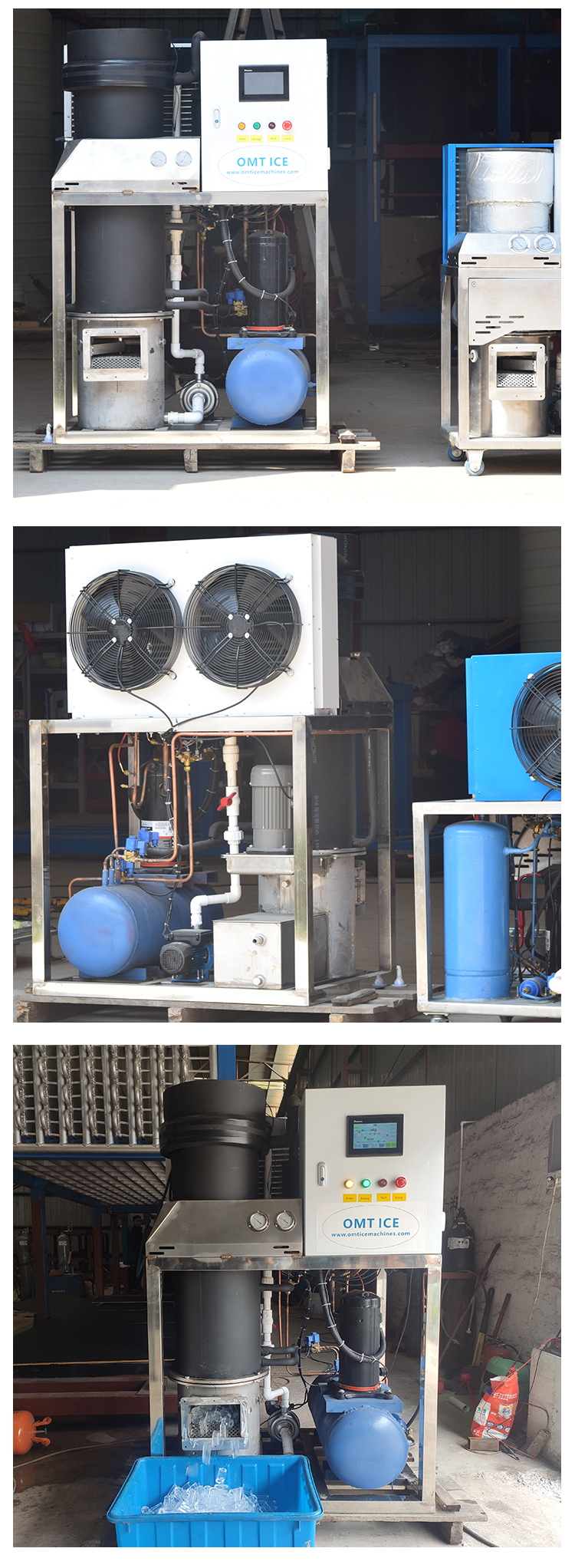 0.5 Ton 24 Hour Sanitary Ice Machine Tube Direct Sell featuring R404a/R22 Refrigerant and 500KG Ice Storage Capacity