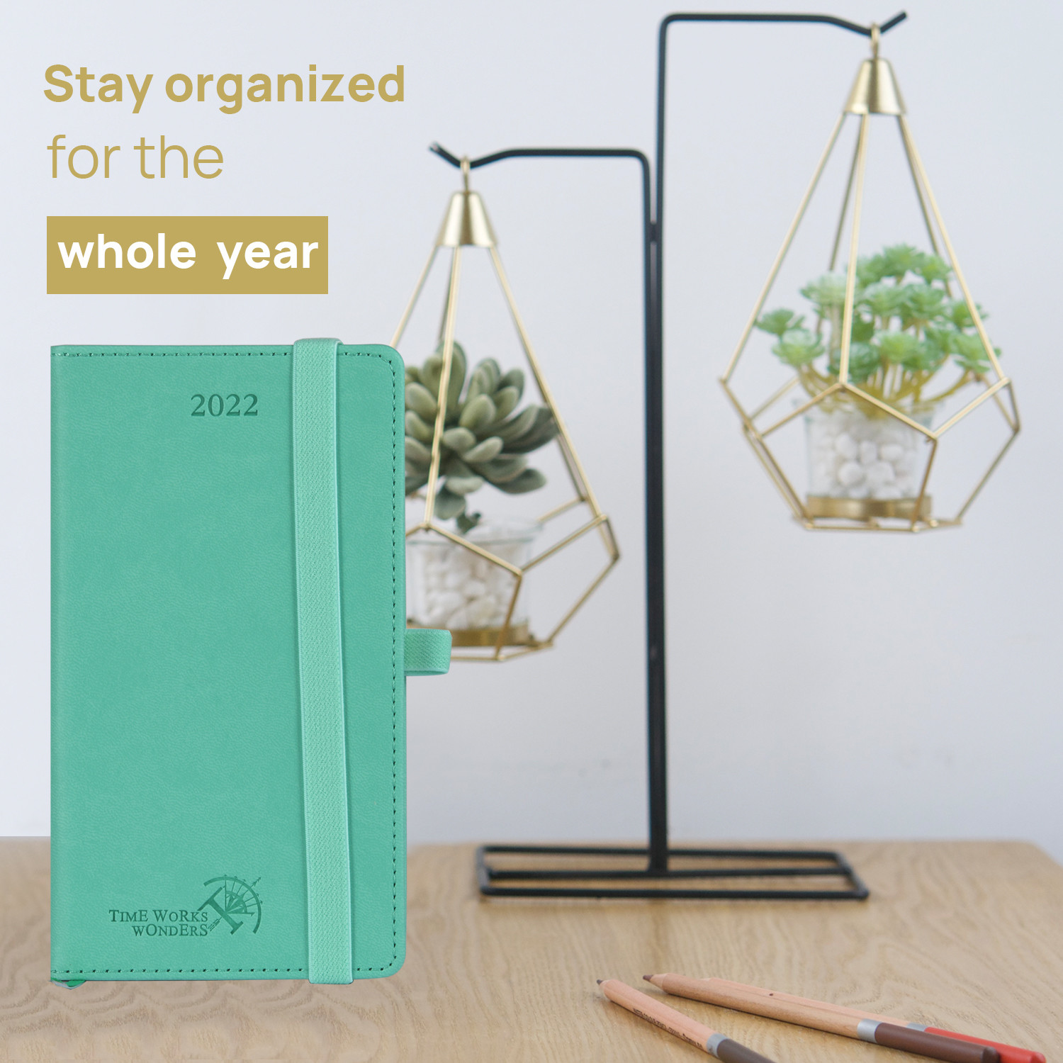 80GSM Paper Pocket Size Weekly Planner PU Cover With Elastic Band