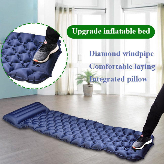Lightweight Moistureproof Feet On Automatic Inflatable Mattress 190cm Lenght TPU Sleeping Camping Mat