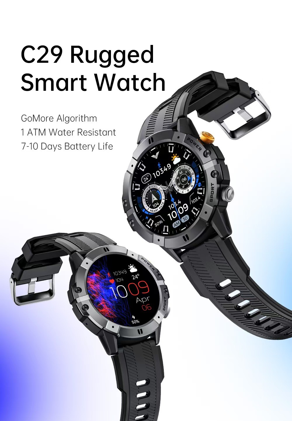 1.52 inch SmartWatch C29 Smart Watch With Blood Oxygen Pressure Heart Rate Monitor