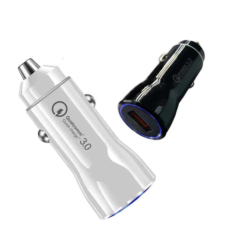 Single USB Car Cigarette Lighter Charger Qc3.0 ABS 12V - 24V