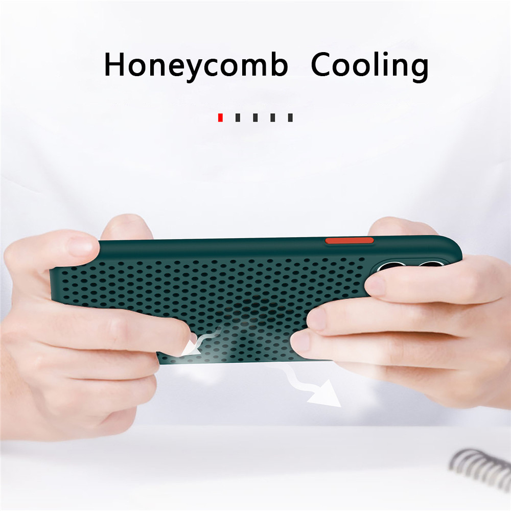 Iphone 6 7 8 Plus 11 12 Pro Max Soft Tpu Material Mesh Design Heat Dissipator Anti-Shock Phone Case