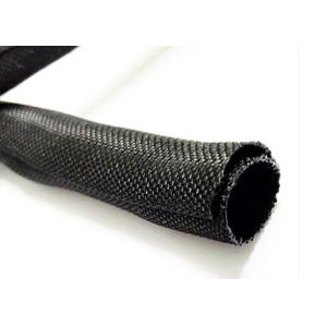 Polyester Braided Split Loom Sleeve , Flexible Cable Self Wrapping Sleeving