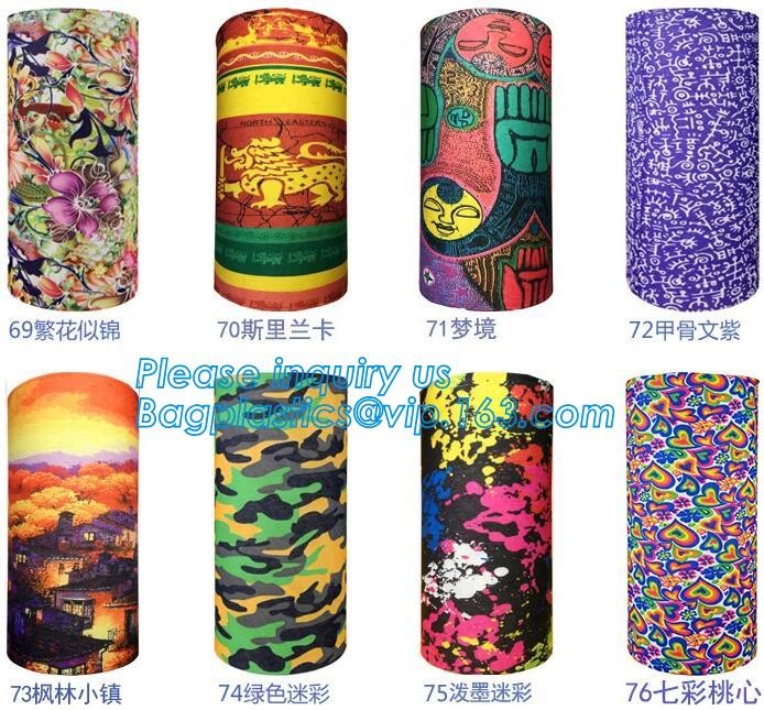 multi choice women head scarf printed colorful face mask custom logo/size bandana,Sport Strapping Seamless Custom Gaiter Whi