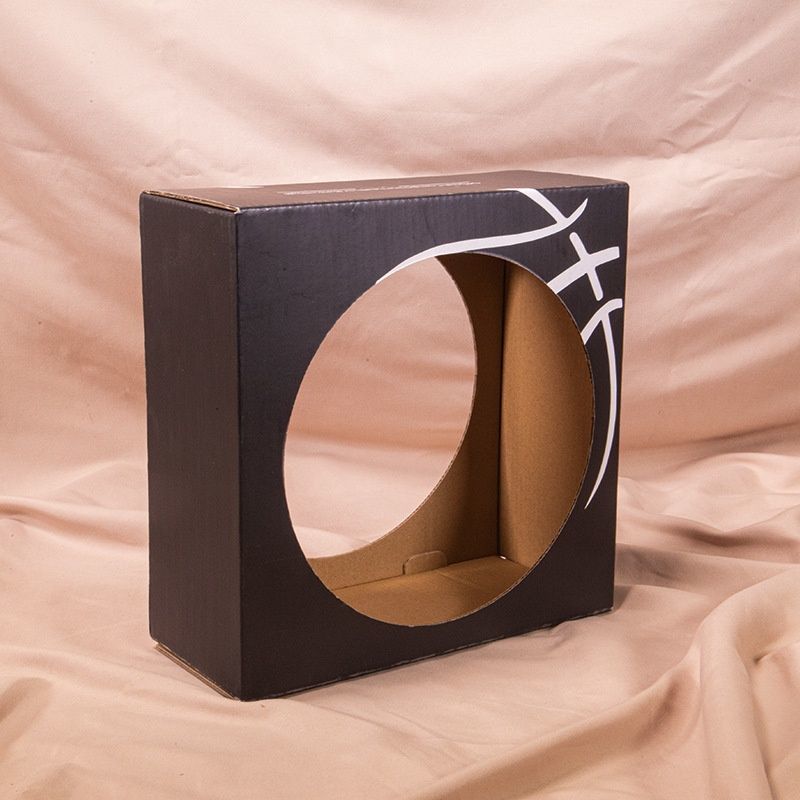 Recycle Custom Design Children&prime;s Basketball Football Round Ball Sports Black Foldable Flat 3-Ply E-Flute Rigid Corrugated Paper Display Packaging Shipping Box