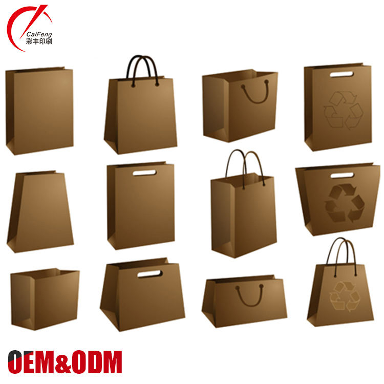 Recyclable Biodegradable Custom Handle Gift Paper Bag Packaging for Small Business