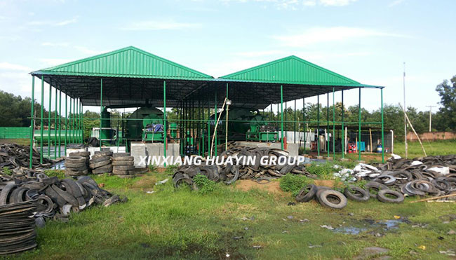 Batch Type Pyrolysis Tyre Plastic To Petrol Making Machine Huayin For Rubber And Tires