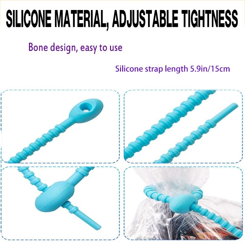 Reusable Silicone Cable Twist Ties Bread Tie Bag Sealing Clip Silicone Management Ties Cord Organizer For Car Home Offic