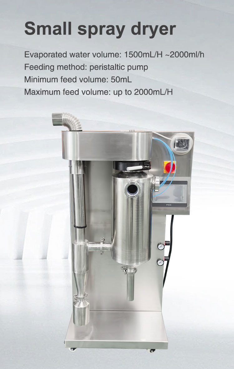 Chemical Laboratory 2L Stainless Steel Spray Dryer 1mm For Making Powder