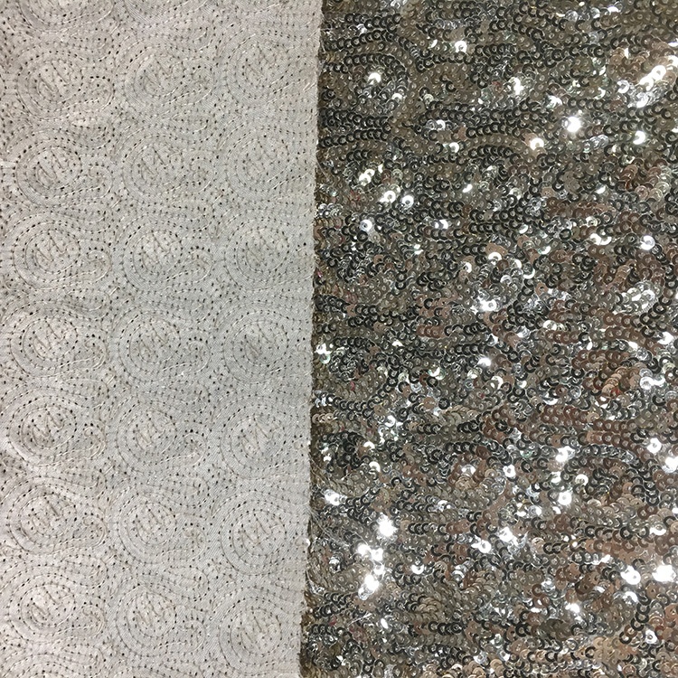 Modern Glitter Sequin Fabric Sparkly Mesh Colorful Beautiful Printed Embroidered