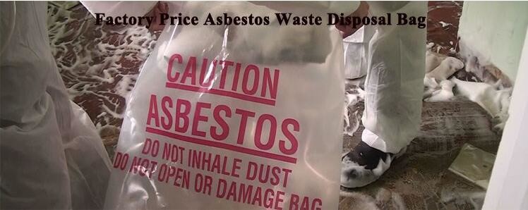 PE packing bag for Asbestos fibers, large size thicker LDPE asbestos remove bags, Large Asbestos Waste Removal Bags, pac