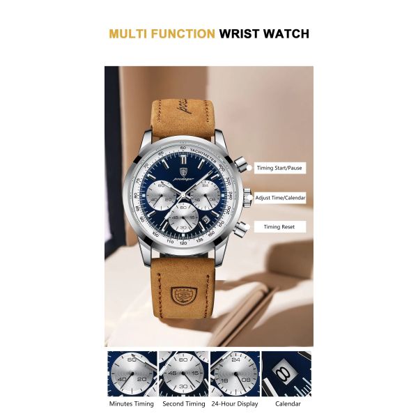 Waterproof Men's Quartz Watch · Features Leather Strap and Buckle Clasp | OEM Wholesale Available - SHX Made in China