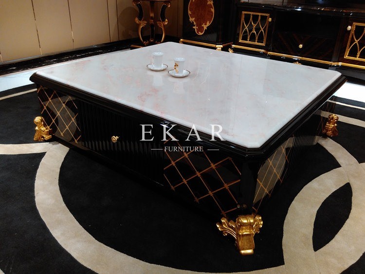 Slate Coffee Table Marble Chess Table Modern Glossy Furniture Table Stone Coffee Table TT-