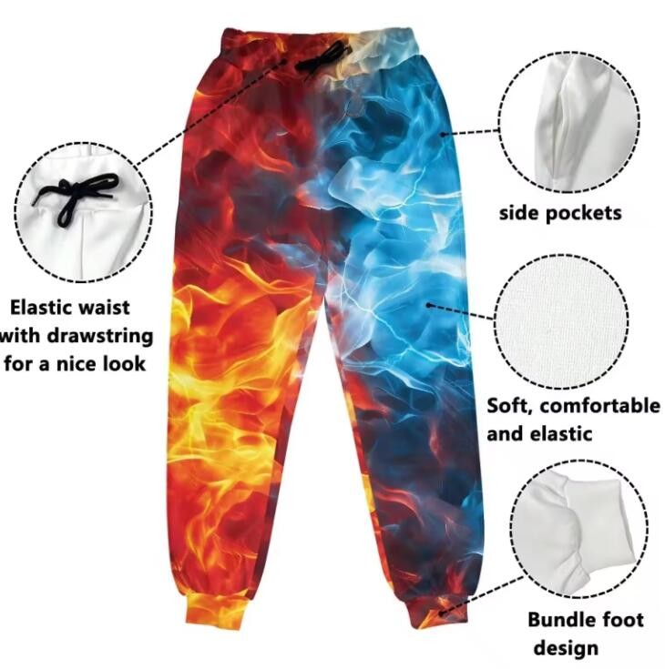 Regular Fit Custom Printed Sweatpants Quick Dry Patterned Joggers