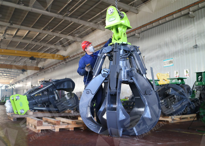 360° Rotation Excavator Rotating Grapple 1950mm Max Jaw Opening Fit PC200 PC210 PC220