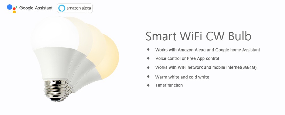 Remote Control WIFI Smart LED Light Bulb E27 Base Type 1000 Lamp Luminous Flux