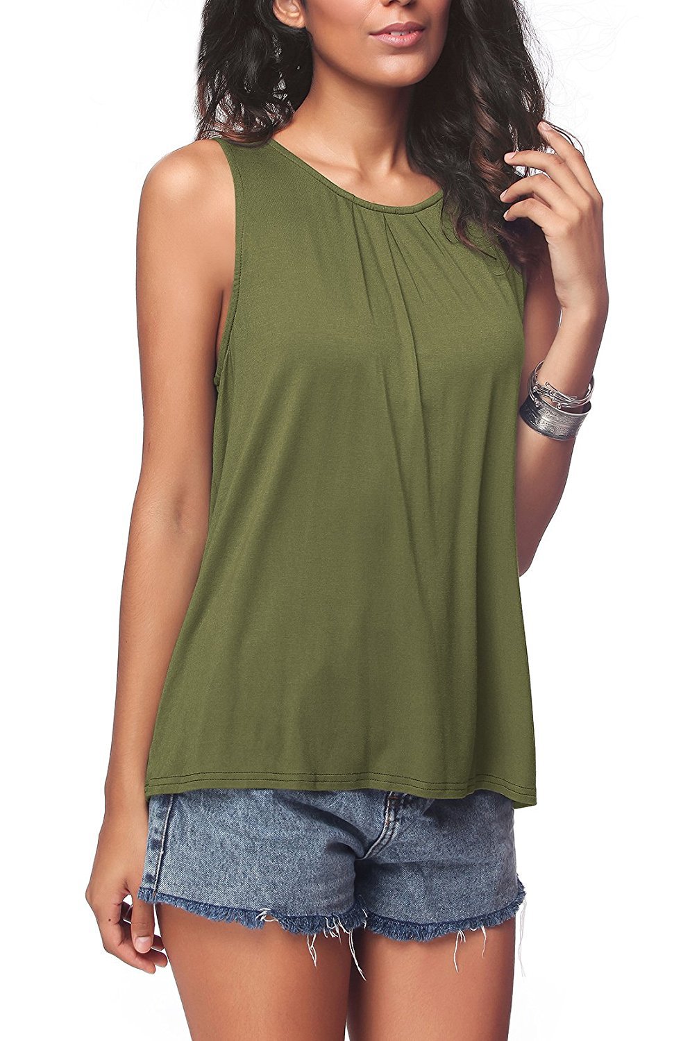 Plain Style Womens Racerback Tank Tops , Plus Size Racerback Tank Solid Color