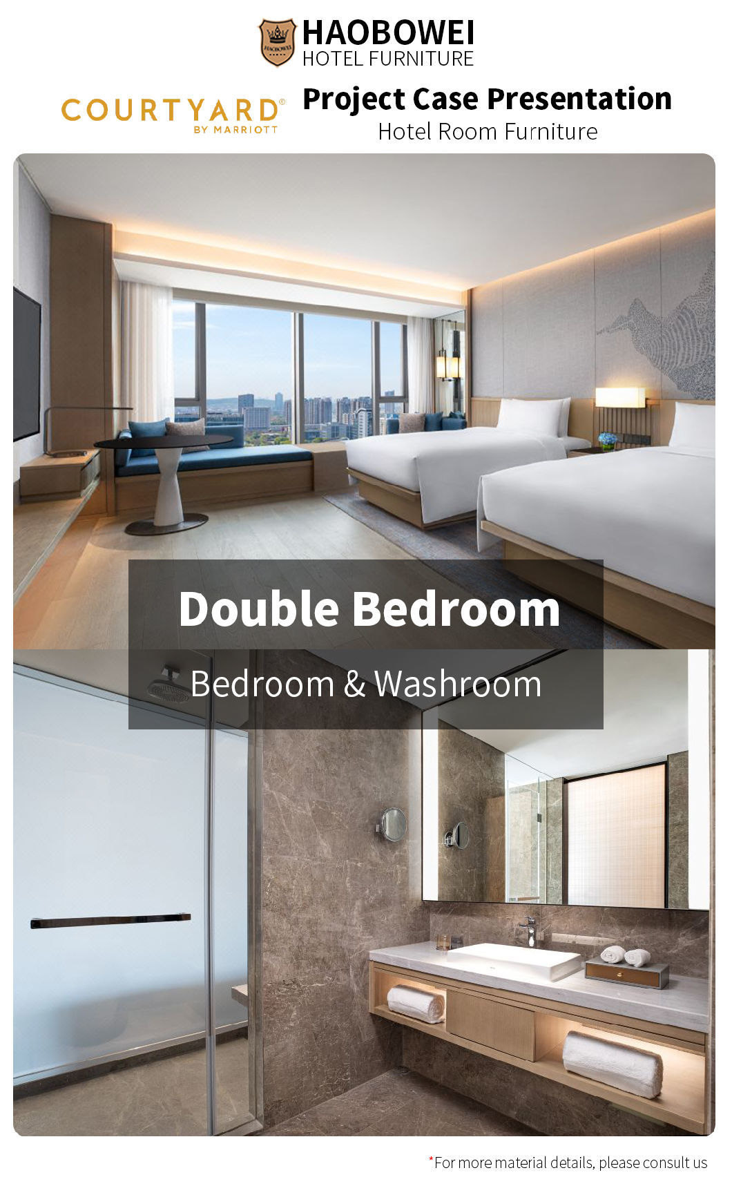 Foshan China 4 Star King Size Bedroom Set Marriott Resort Hotel Furniture