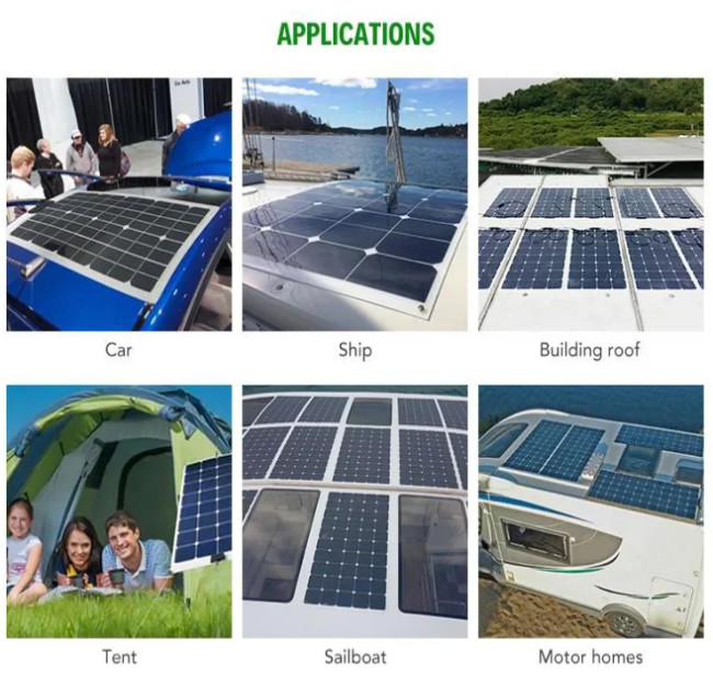Monocrystalline Semi Flexible Solar Panel Modules 100W 12 Volt OEM