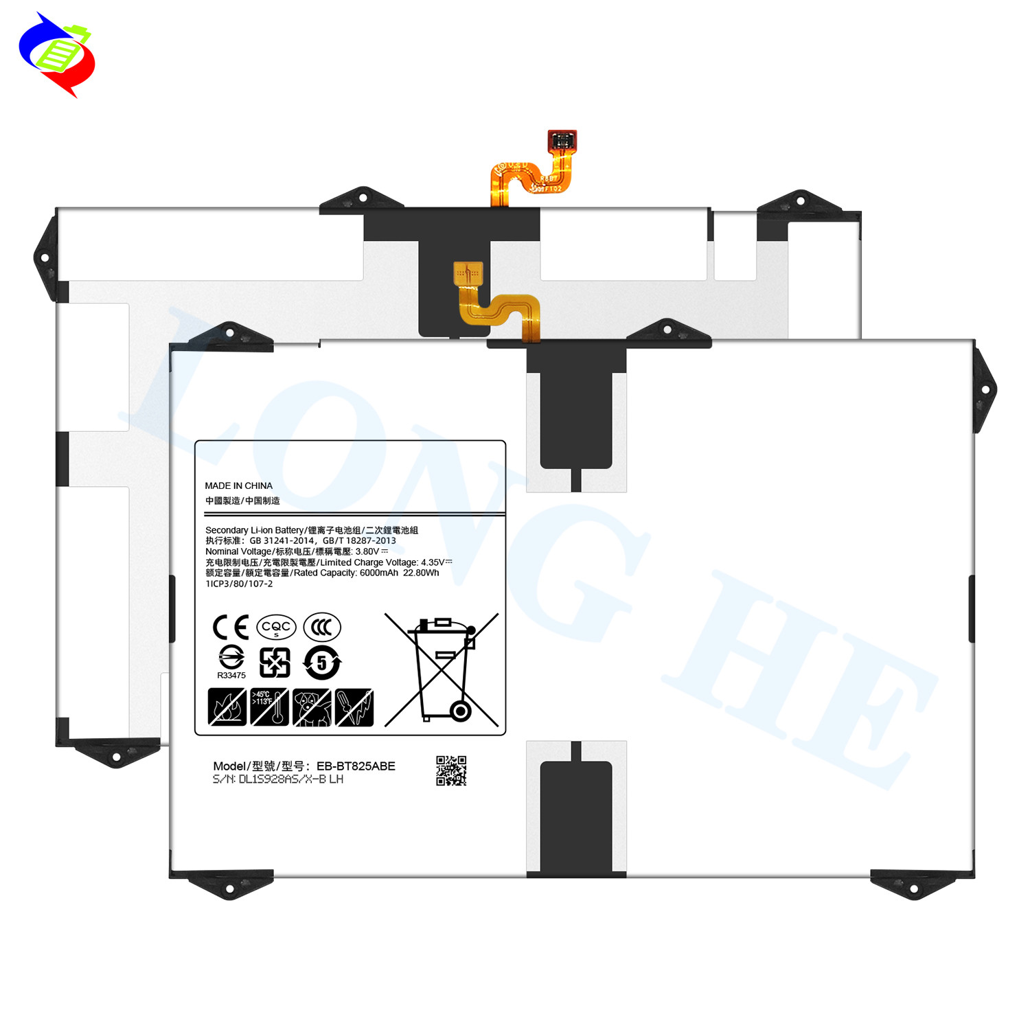 For Samsung Galaxy Tab S3 9.7 inch SM-T825C T820 T825 Battery Original for Samsung EB-BT825ABE Smart Battery 6000mah