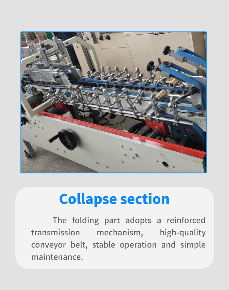 Box Folding and Gluing Machine with 380V Voltage Box Unfolded Size width 120mm-500mm