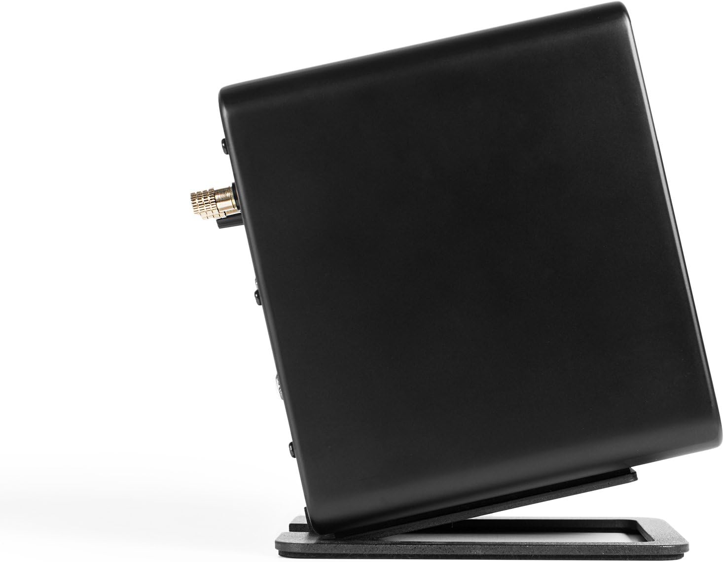 Silver Studio Monitor Vibration Damping Tilted Tabletop Speaker Stand for Bookshelf Computer Speakers