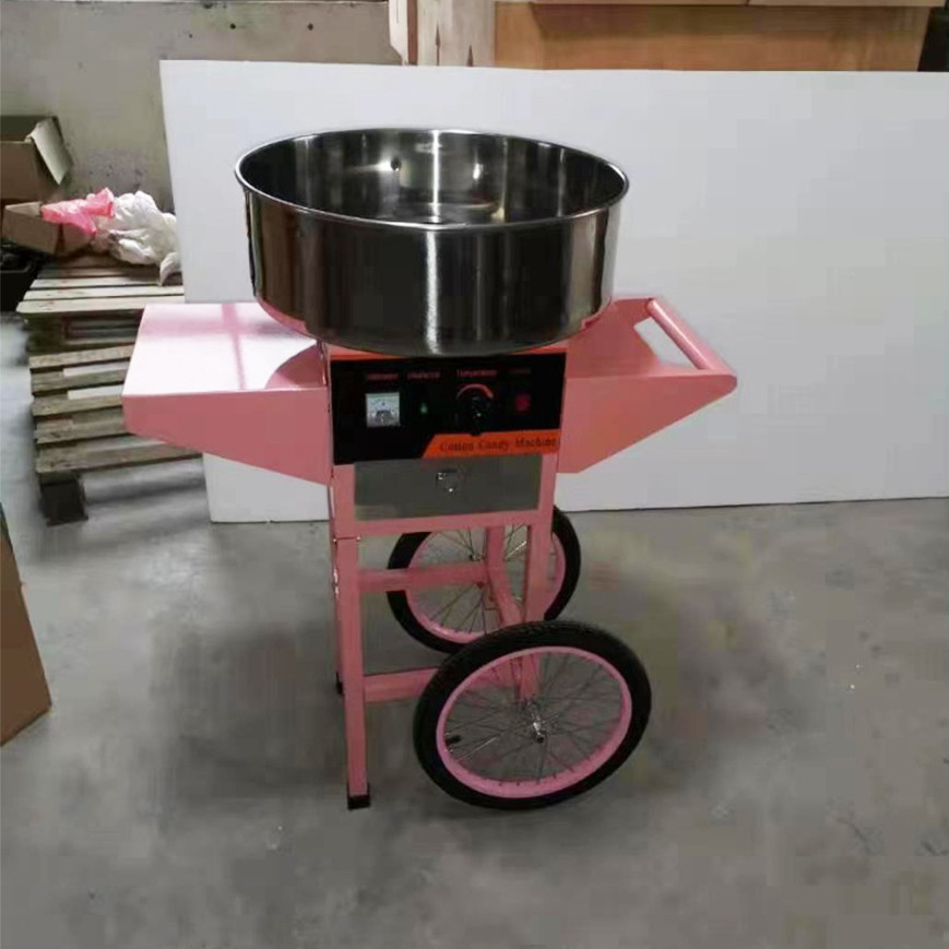 Manual Gas Cotton Candy Floss Machine Commercial With Cart