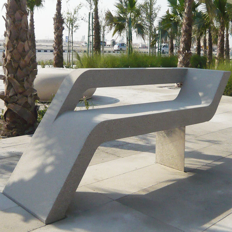 White Grey Modern Concrete Outdoor Dining Patio Table GRC Garden Table