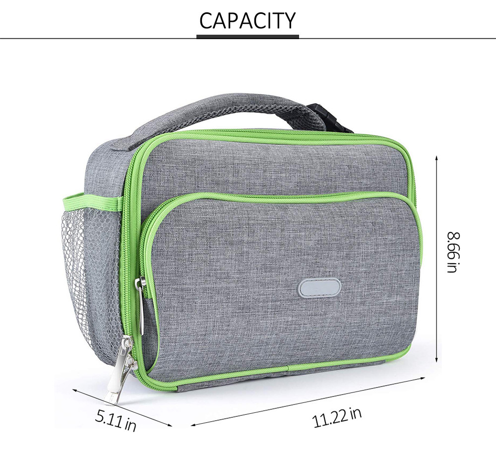 Reusable Durable Soft Leakproof Thermal Lunch Bag for School Work Office