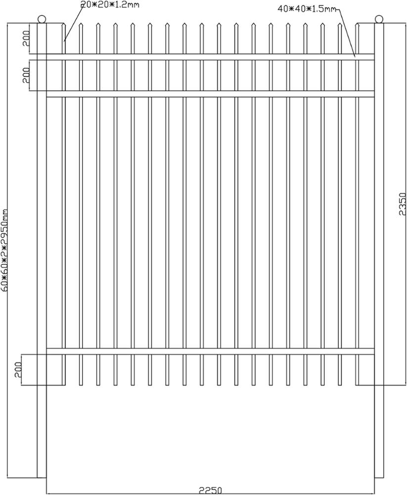 Hot Dipped Galvanized Steel Garrison Fence Panels Tubular Steel Panels 2100mm*2400mm