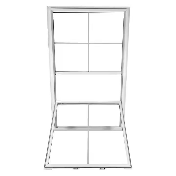 Customized UPVC Single Hung Double Hung Windows With Double Tempered Glass
