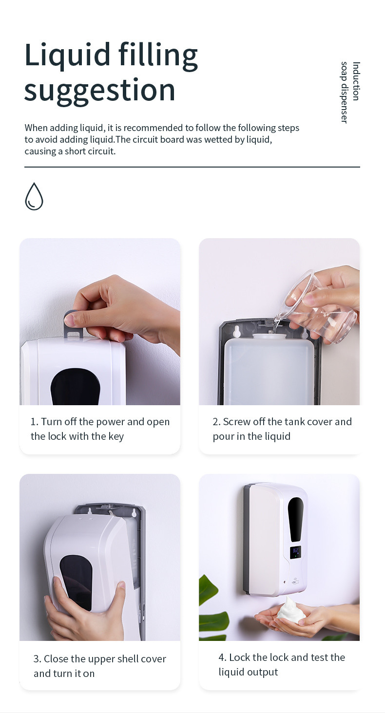 KZ208E Hygiene Infrared Sensor Activated Soap Dispenser 1000ml For No Touch Washing