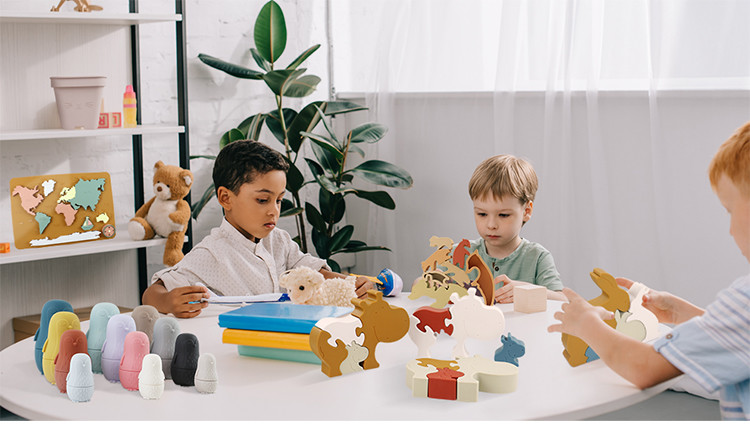 Toddler Educational Silicone Stacking Blocks With Star Heart Flower Shape
