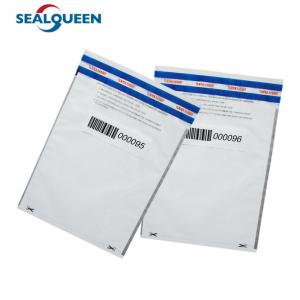 China Custom Cash Tamper Evident Bank Deposit Money Security Bags With Serial Number on sale