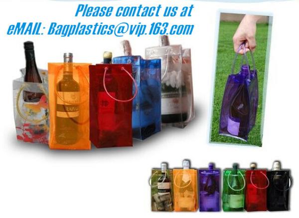 PVC Ice Bag, Wine Beer Gift Bags, Wine Bag, Drink Ice Bags, Portable Wine Bags