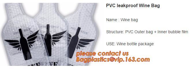 Anti-Shock Reusable Plastic PVC Inflatable Bubble Liner Protective Pac Red Wine Bags Protector For Fragile bagease pack