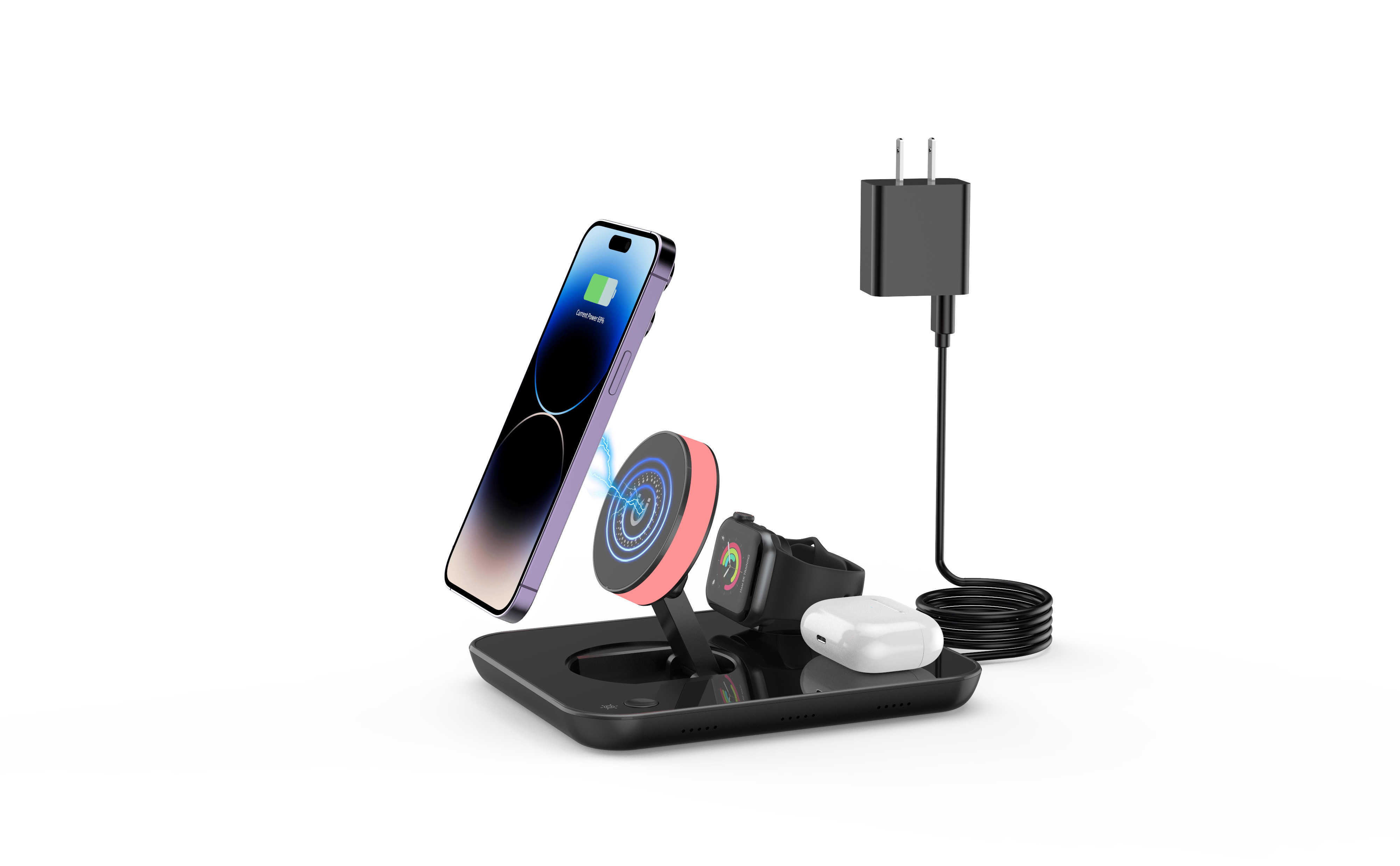 Green Fast Charge Wireless Charging Pad Made of ABS PC