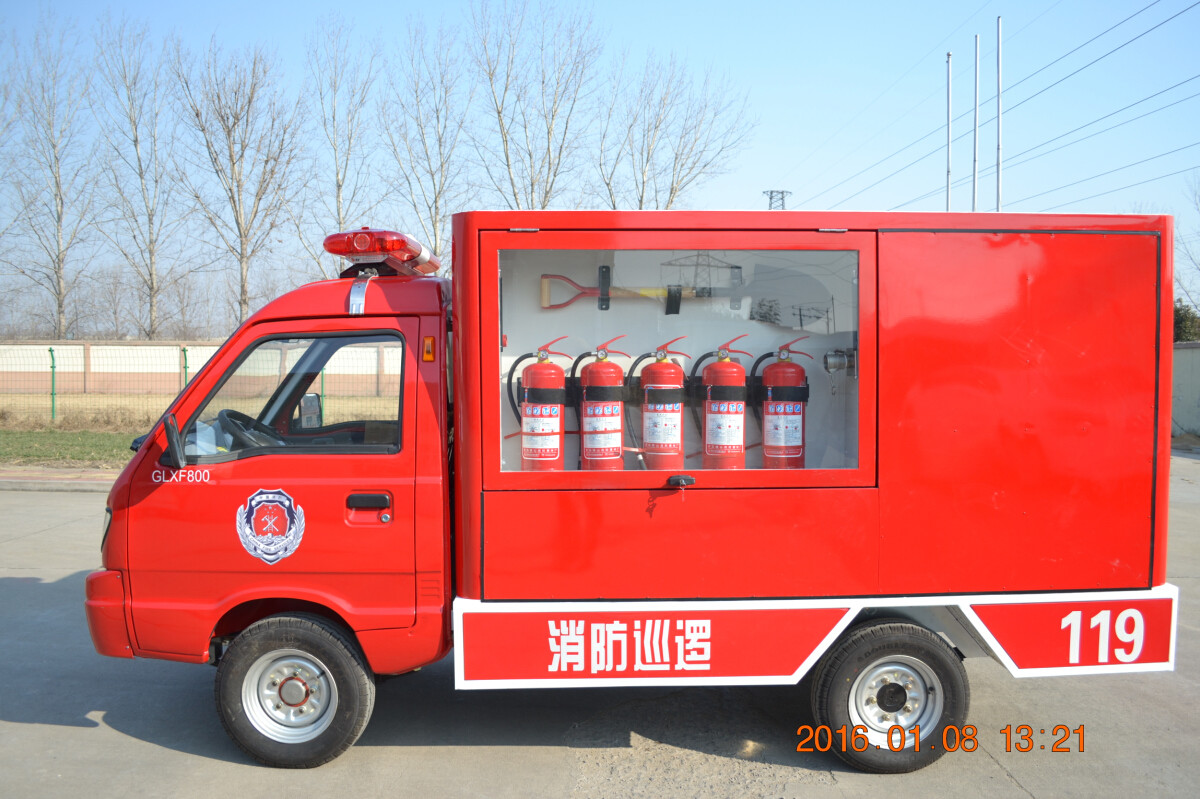 Eco Friendly Electric Fire Truck Fire Fighting Vehicle With Enclosed Cabin