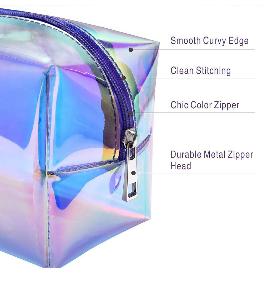 F Color 2 Pack PVC Cosmetic Toiletry Bag For Women