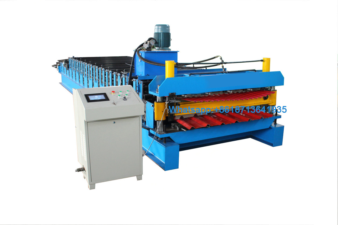 Full Auto Sheet Metal Double Layer Roll Forming Machine 15 - 18m/Min Hydraulic