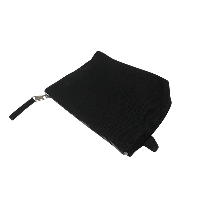 OEM Washable Screen Printed Black Travel Makeup Bag