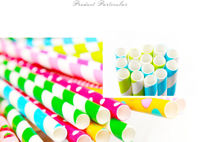 Degradable pulp paper straws 6mm millimeter color straws for bar birthday party DIY home decorate