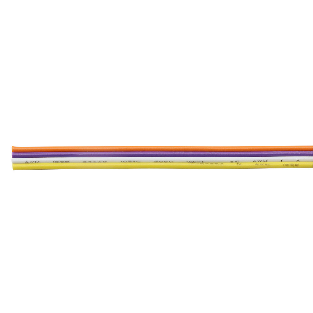 Customized Tinned Copper Flat Wire Cables 24awg 28awg Rainbow Color