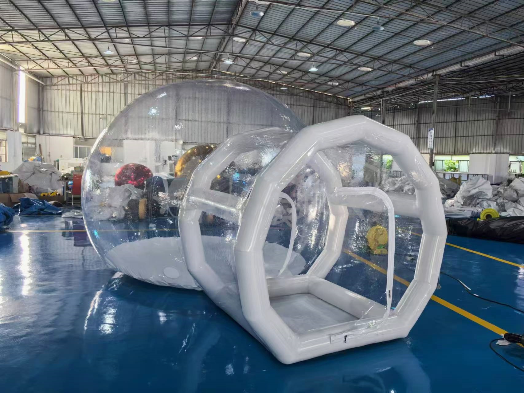 High Quality Large Popup Clear Resort Villa Dome Hotel Bubble Bounce House Inflatable Balloon Tent 3Rooms For Sale