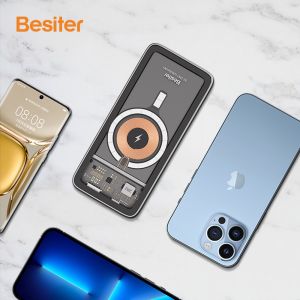 Transparent Shell Magnetic Suction Wireless Power Bank Fast Charging
